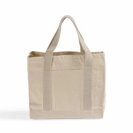 Women's Cotton Canvas Portable Office Tote Bag-Reusable for Beach Shopping & Travel with Customizable Logo & Design