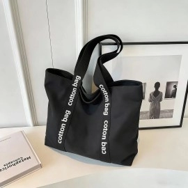 Customized Color Natural Cotton Big Capacity Cotton Canvas Tote Bag with Custom Logo for Daily Outing