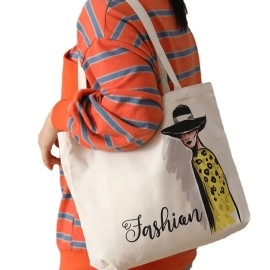 Fashionable Versatile LS Brand Pure Cotton Canvas Tote Customizable Multi-function Simple Design Grocery Bags Hand Length Handle