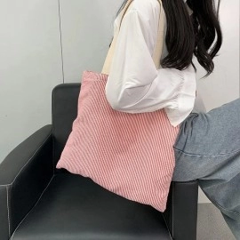 Fashion Large Capacity Custom Logo Colorful Striped Cotton Canvas Tote Bag Shoulder Bag with Pocket and Zipper for Daily Use