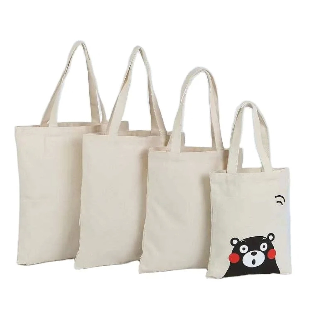 100% Eco-Friendly Cotton Canvas Tote Shopping Bag Very Thick Reusable Totebag with Customized Logo for Groceries