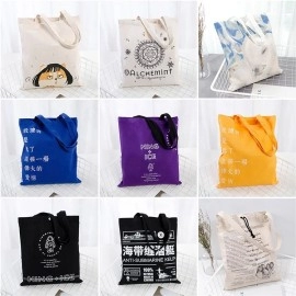 Premium Canvas Custom Tote Bag Reusable Fabric Embroidered Nautical Women Cotton Shopping Canvas Tote Bags with Logo