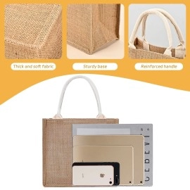 Wholesale Eco-Friendly Organic Jute Shopping Bag Customizable Logo Reusable Burlap Tote Letter Fashionable Boutique Retailers