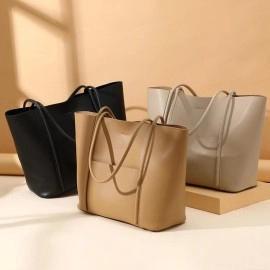Factory Wholesale Retro Genuine Leather Womens Tote Bag Luxury Waterproof Large Utilitarian Underarm Shoulder Bag Magnetic