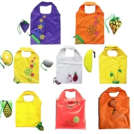 LATTIS Eco-friendly Reusable Portable Polyester Tote Nylon Folding Grocery Shopping Bag Shoulder Strap Custom Logo Recyclable