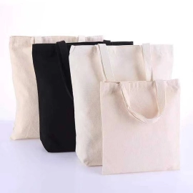 100% Eco-Friendly Cotton Canvas Tote Shopping Bag Very Thick Reusable Totebag with Customized Logo for Groceries