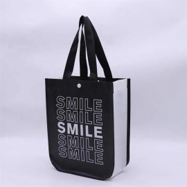 OEM High Quality Eco-Friendly Lulu Non-Woven Tote Bag Custom Logo Fashionable Reusable Shopping Bag Cheap Price