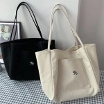 Wholesale Everyday Simplicity Custom Print Logo Thick Cotton Canvas Tote Bag Reusable Shopping Grocery Shoulder Bags with Pocket