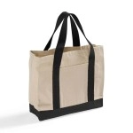 Women's Cotton Canvas Portable Office Tote Bag-Reusable for Beach Shopping & Travel with Customizable Logo & Design