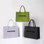 High-end Felt Felt Bag Milk Tea Shop Same Felt Tote Bag Large Capacity Shopping Felt Handbag