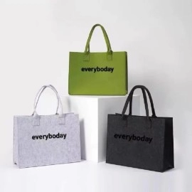 High-end Felt Felt Bag Milk Tea Shop Same Felt Tote Bag Large Capacity Shopping Felt Handbag
