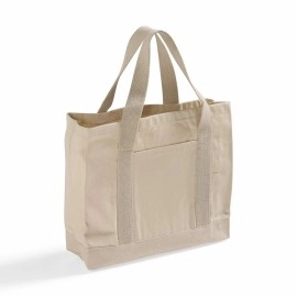 Women's Cotton Canvas Portable Office Tote Bag-Reusable for Beach Shopping & Travel with Customizable Logo & Design
