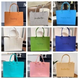High-end Felt Felt Bag Milk Tea Shop Same Felt Tote Bag Large Capacity Shopping Felt Handbag