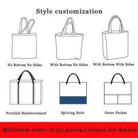 Premium Canvas Custom Tote Bag Reusable Fabric Embroidered Nautical Women Cotton Shopping Canvas Tote Bags with Logo