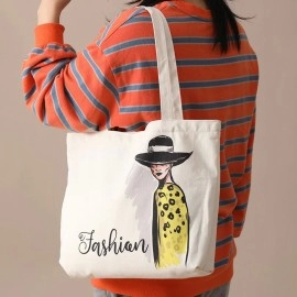 Fashionable Versatile LS Brand Pure Cotton Canvas Tote Customizable Multi-function Simple Design Grocery Bags Hand Length Handle