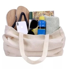Customizable Promotional Canvas Tote Blank logo Printed Pattern Shopping Cotton Bag