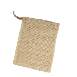Eco-friendly Recyclable Reusable Washable Portable Customized Logo Printing Single String 100% Natural Cotton Mesh Bag