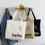 Custom Logo Business Printing Women's Reusable Eco-friendly Tote Bag Personalized Canvas Fabric Shopping Bag for Everyday Use
