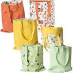 Double-Sided Canvas Tote Bags, Reusable Grocery Shopping Bags