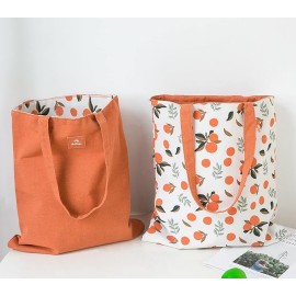 Double-Sided Canvas Tote Bags, Reusable Grocery Shopping Bags