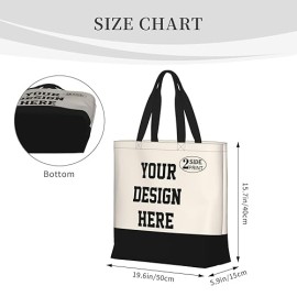 Custom Tote Bags for Women with Team Logo Text Picture