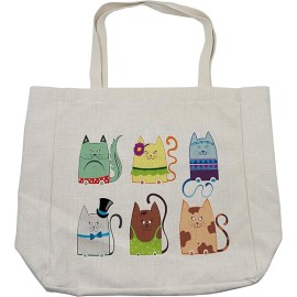 Lunarable Cat Shopping Bag