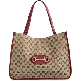 Women's Pre-Loved Gucci Tote Bag, Canvas with Leather Accent