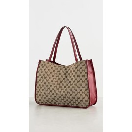 Women's Pre-Loved Gucci Tote Bag, Canvas with Leather Accent