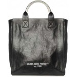 Golden Goose California Bag N-S Property Waxed Canvas Body Zipped Tote Bag - Black